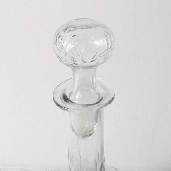 Vintage glazen karaf / Wijnkaraf met rozenpatroon / Empoli / Italië / jaren 1950 – Tafelaccessoires, Glass (photo 3 of 14)