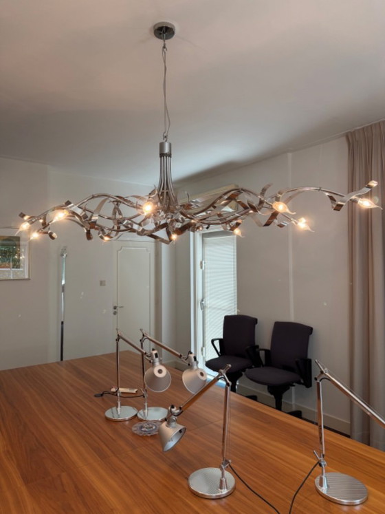 Image 1 of 2x Lampe à suspension à 10 bras Jacco Maris Ruban Plié – Chrome