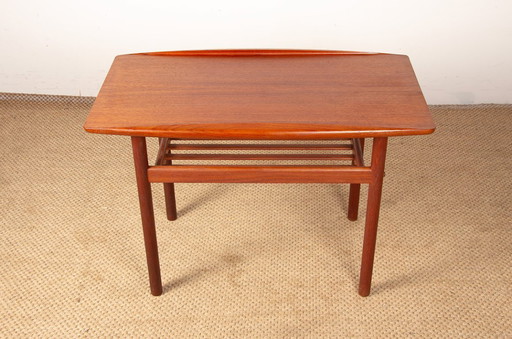 Table basse en Teck, sur 2 niveaux, modèle PJ 107 par Grete Jalk pour Poul Jeppesen 1960.