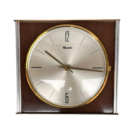Reloj de pared eléctrico Blessing, Alemania, década de 1960-1970, estilo moderno de mediados de siglo