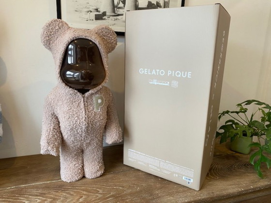 Image 1 of Bearbrick Gelato Pique Marrone Beige BEG 1000% 70cm Medicom 2022