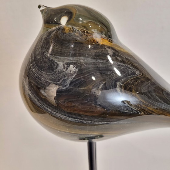 Image 1 of Sculpture “Dove”, blown glass, iron base, 2010s - France