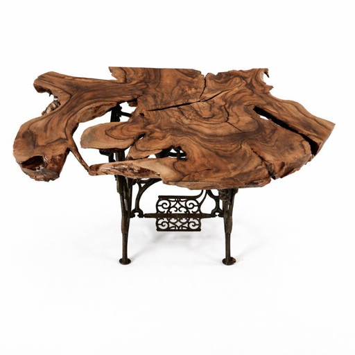 Vintage tafel van populierenhout, jaren 1950