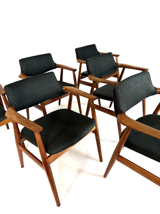 6x GM11 restaurées, Glostrup Møbelfabrik ‘60 – Chaises de salle à manger, Wood, Wool (photo 4 of 15)
