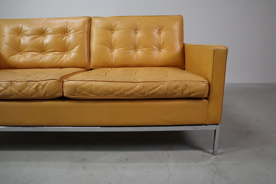 Image 1 of Florence Knoll two-seater sofa in mustard yellow leather