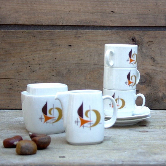 Image 1 of Vintage Bavarian Coffee Set from Schirnding Bavaria, 1950s, Set of 27