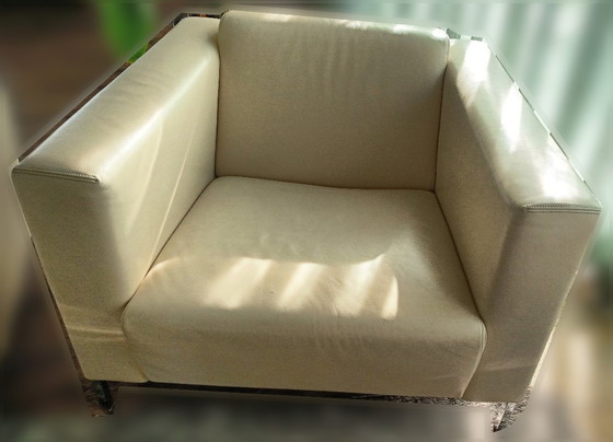 Image 1 of Area salotto in pelle Moroso Steel, bianco crema
