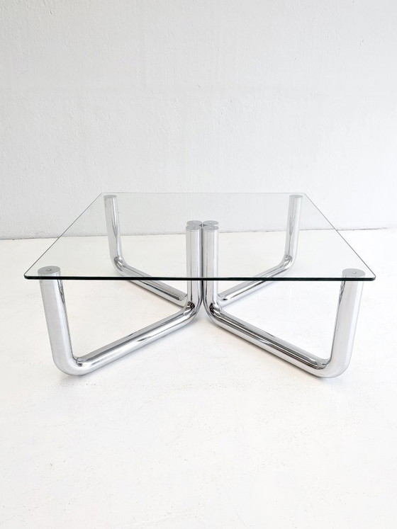 Mesa de centro Space Age Cromo y Cristal Años 70 – Mesas de centro, Vidrio (photo 3 of 6)