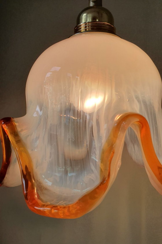 Set of 2 Vintage Murano Pendant lamps - Italy - Mid Century – Metal, Murano Glass (photo 11 of 21)