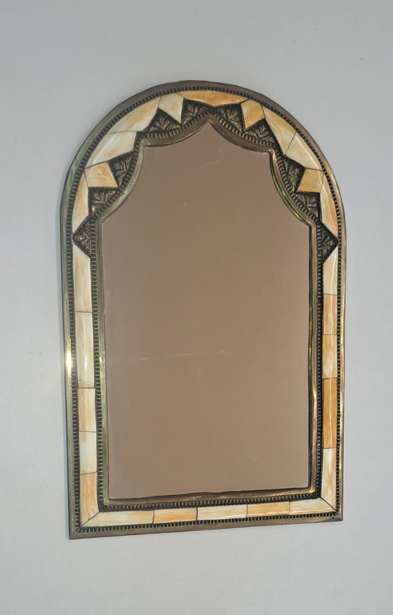 Arabian Mirror, Glass, Stone, Beige (photo 3 of 11)