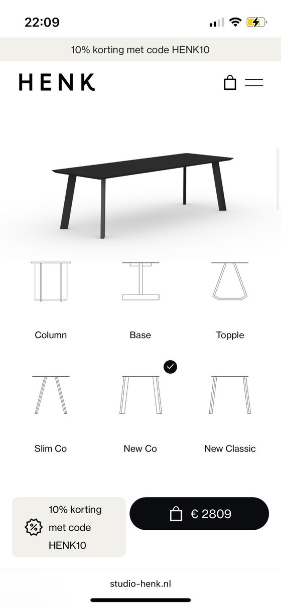 Image 1 of Studio HENK table 240x90 HPL Fenix ​​black