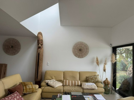 Image 1 of Ligne Roset loungeset in ivoorkleurig volnerfleer – Frankrijk – jaren 80