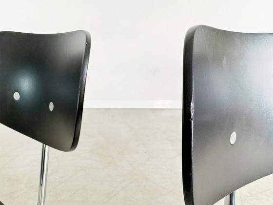Image 1 of Set of 3 Egon Eiermann SE68 Midcentury chairs Wilde+Spieth black