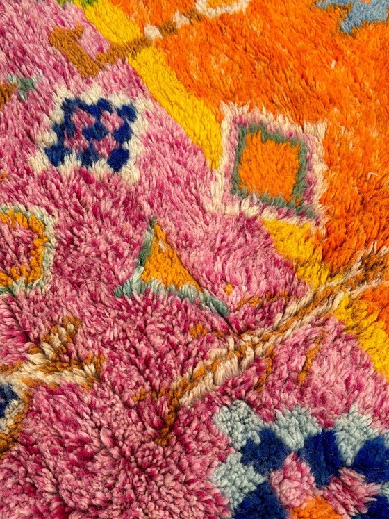 Pink and Orange Moroccan Berber Rug 150x200 cm – Handwoven Boujad Wool Carpet – Rugs & carpets, Vintage (photo 4 of 8)
