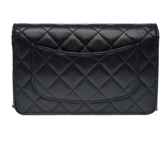 Image 1 of Portafoglio Sac CHANEL con catena en Cuir Noir - 101614%%