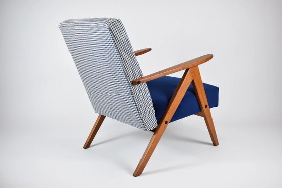 Image 1 of KOMPAS tweekleurige blauwe fauteuil