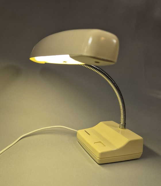 Hanimex bureaulamp, beige, Tafellampen, Kunststof, Metaal, Vintage (foto 2 van 11)