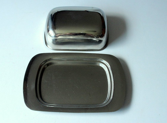 Image 1 of Vintage Butterdose Edelstahl - stainless steel butter dish