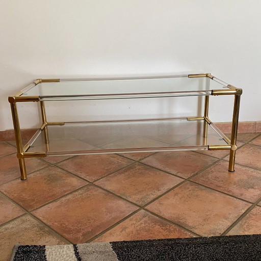 Mesa de centro Roche Bobois. 1970. Regencia de Hollywood. – salontafels, Glass, Plexiglass (photo 2 of 7)