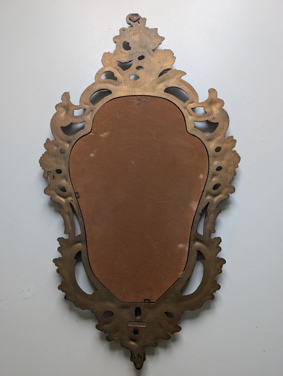Image 1 of Bellissimo specchio antico con intagli in legno dipinti 62/33