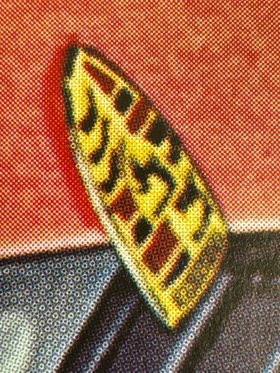 Image 1 of Porsche 928 Rossa Sezione Spaccata – Poster originale vintage Porsche degli anni '80 – Arte automobilistica – 76x102 cm