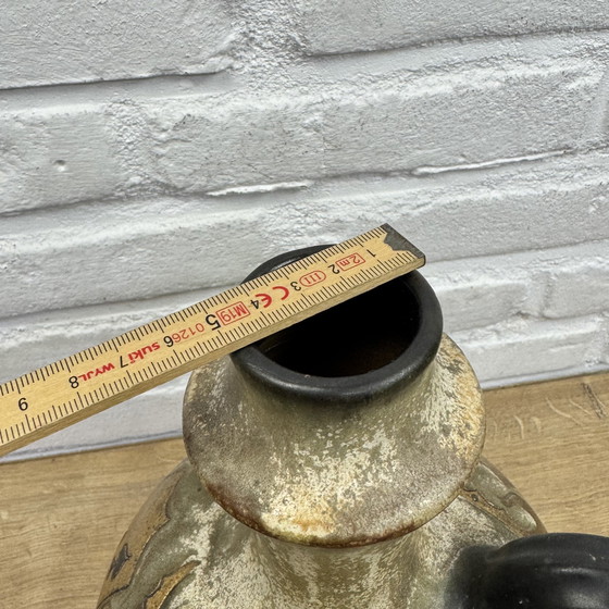 Image 1 of Roger Guérin - Brocca in ceramica Art Déco a quattro manici - Carte da gioco