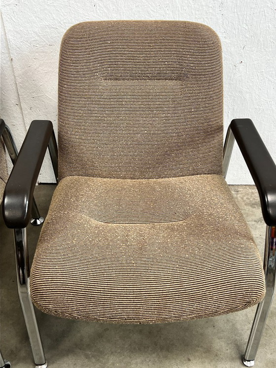 Set Poltrone Tubolari Cromate Vintage, Paesi Bassi Anni '70 – Tessile, Cromo, Mid Century Modern (photo 7 of 16)