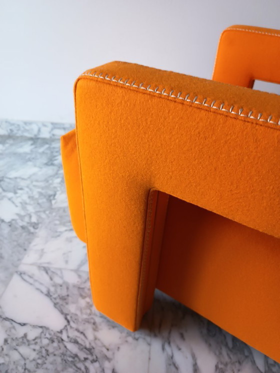 Image 1 of Fauteuil CASSINA Utrecht 637 en Laine Kvadrat Orange 13L par Gerrit Thomas Rietveld