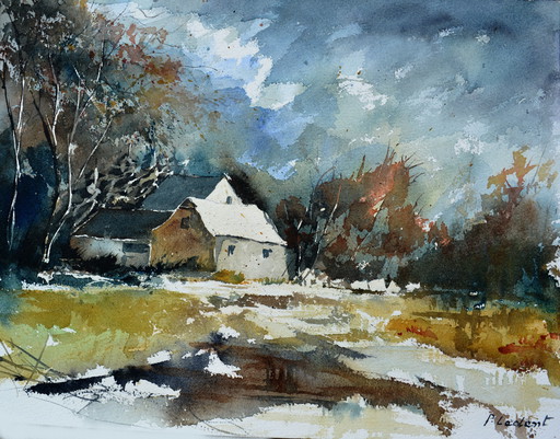 Remote houses in winter
