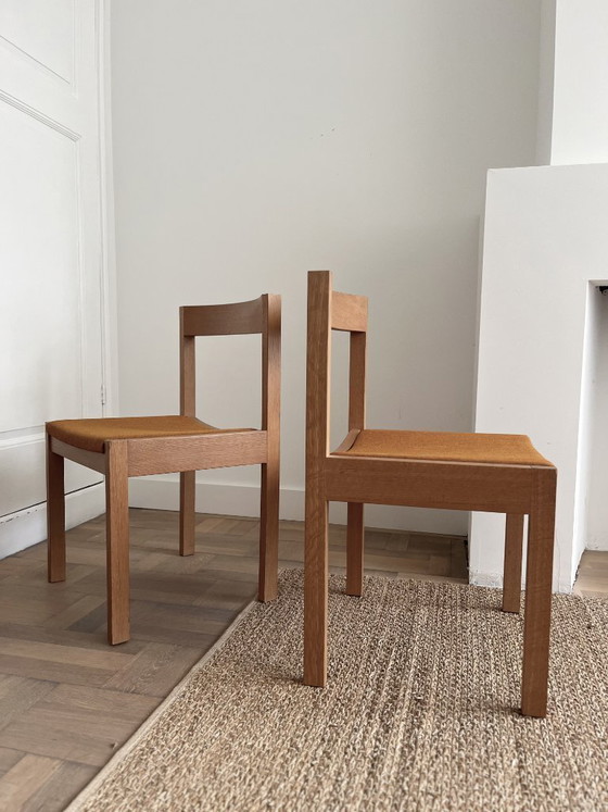 Image 1 of Set di 4 sedie da pranzo in rovere, di Gerard Geytenbeek per AZS, anni '60, firmate.