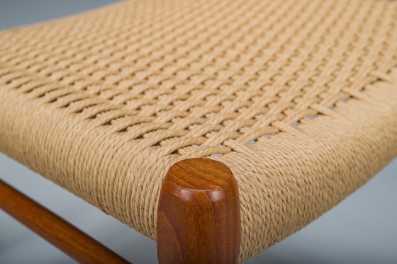 Image 1 of Dänische Teak Mod. 77 Esszimmerstühle mit Papierkordel von Niels O. Møller für J.L. Møllers, 1959, 5 Exemplare