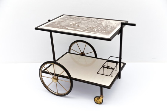 Image 1 of German Metal Serving Trolley, 1960s