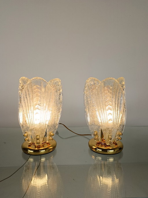 Italian Murano Glass Petali Table Lamp, 1970s