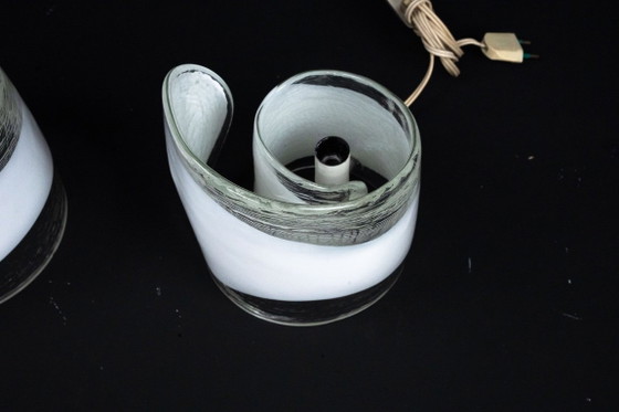 Image 1 of La Murrina, paire de lampes de table en verre de Murano. Italie, années 1970.