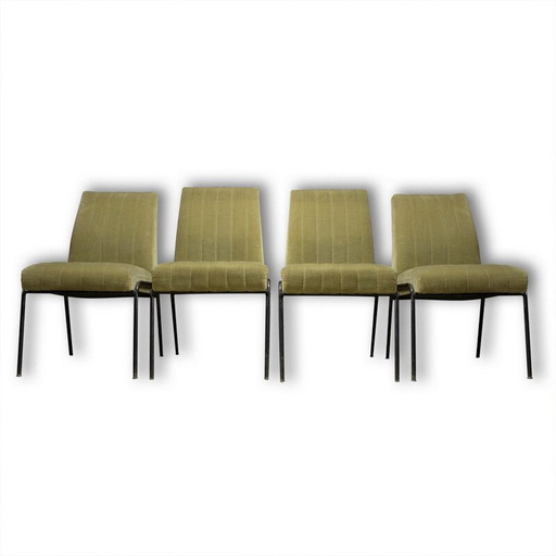 Set di 4 sedie vintage in tessuto verde, Suede 1960