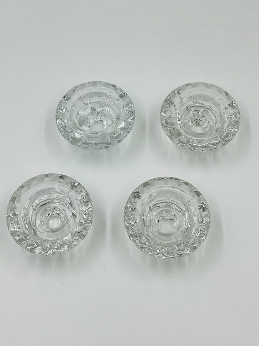 Set aus 4 Bolsius France Kristallleuchtern aus den 1970er Jahren