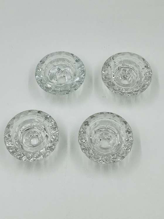Image 1 of Set aus 4 Bolsius France Kristallleuchtern aus den 1970er Jahren