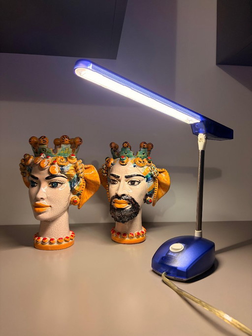 Artemide "Microlight" Table Lamp by Ernesto Gismondi - 1990s (Blue Polycarbonate)