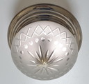 Art Deco ceiling lamp chrome etched cut glass