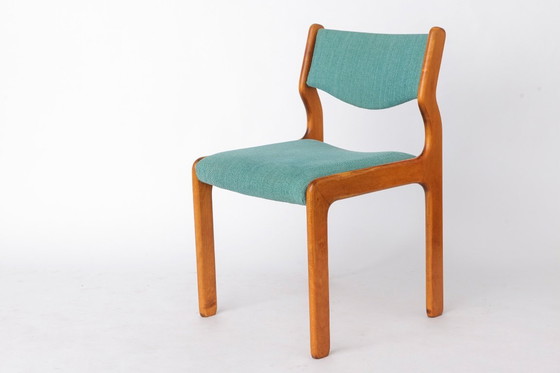Image 1 of Set van 6 vintage beukenhouten eetkamerstoelen, Duitsland, jaren 70, Mid Century Modern-stijl.
