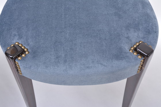 Image 1 of Set of Four Italian High Back Dining Chairs by Aldo Tura