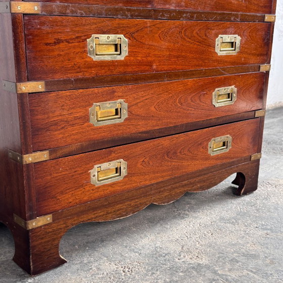 Image 1 of British Mahogany Military Chest, Early 1900s