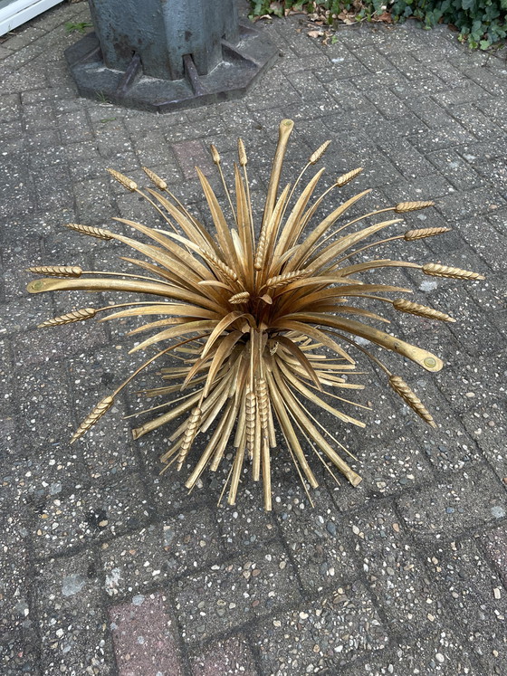 Image 1 of Vergulde Korenschoof Koffie Tafel, Jaren 60