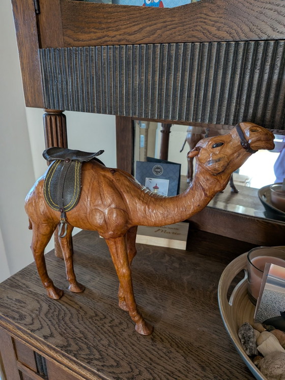 Vintage camel in leather, Decorative Objects, Black (photo 2 of 15)