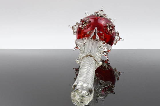 Murano glass sceptre – ruby red and clear, hand blown, Italy – Decorative Objects (photo 3 of 12)