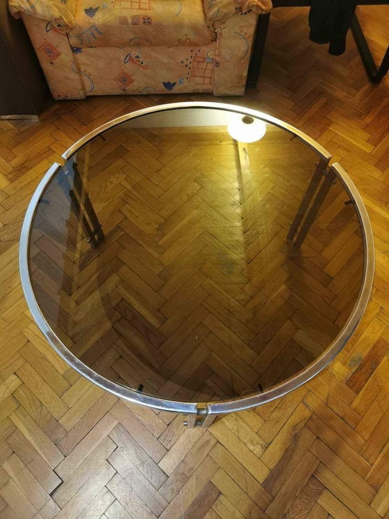 Mid-Century Buisvormige Chromen Salontafel, jaren 60 – Koffietafelboeken, Chroom, Mid Century Modern (photo 3 of 5)