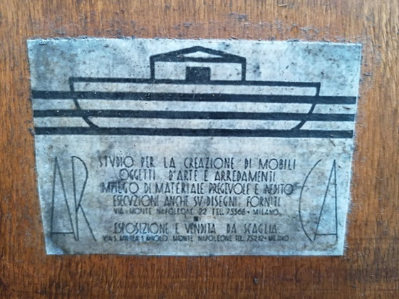 Image 1 of Buffet à miroir en noyer italien Guglielmo Ulrich, Mid Century Modern, années 1940