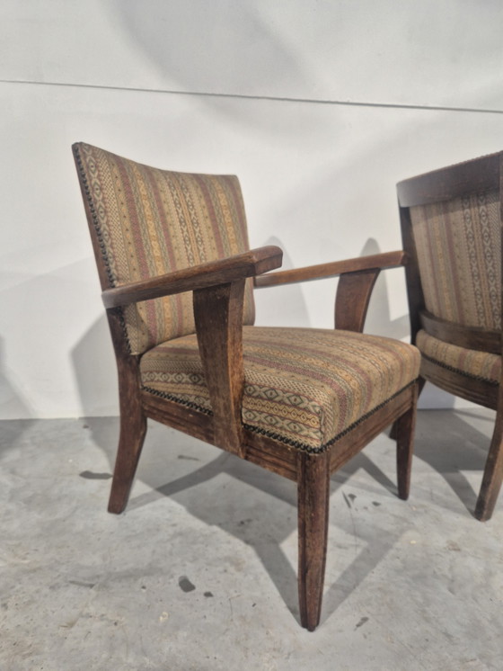 Image 1 of 2 art deco fauteuils eiken haagse school