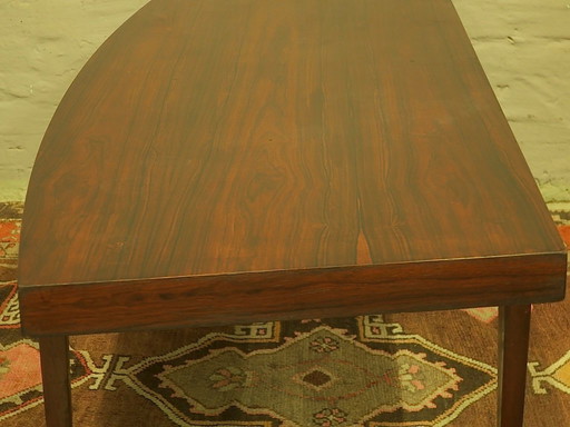 Leif Hansen Curved Coffee Table on Sled Feet, Denmark 1960s