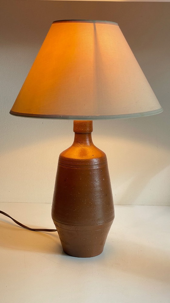 Image 1 of Vintage Portugese geglazuurde steengoed handgemaakte lamp